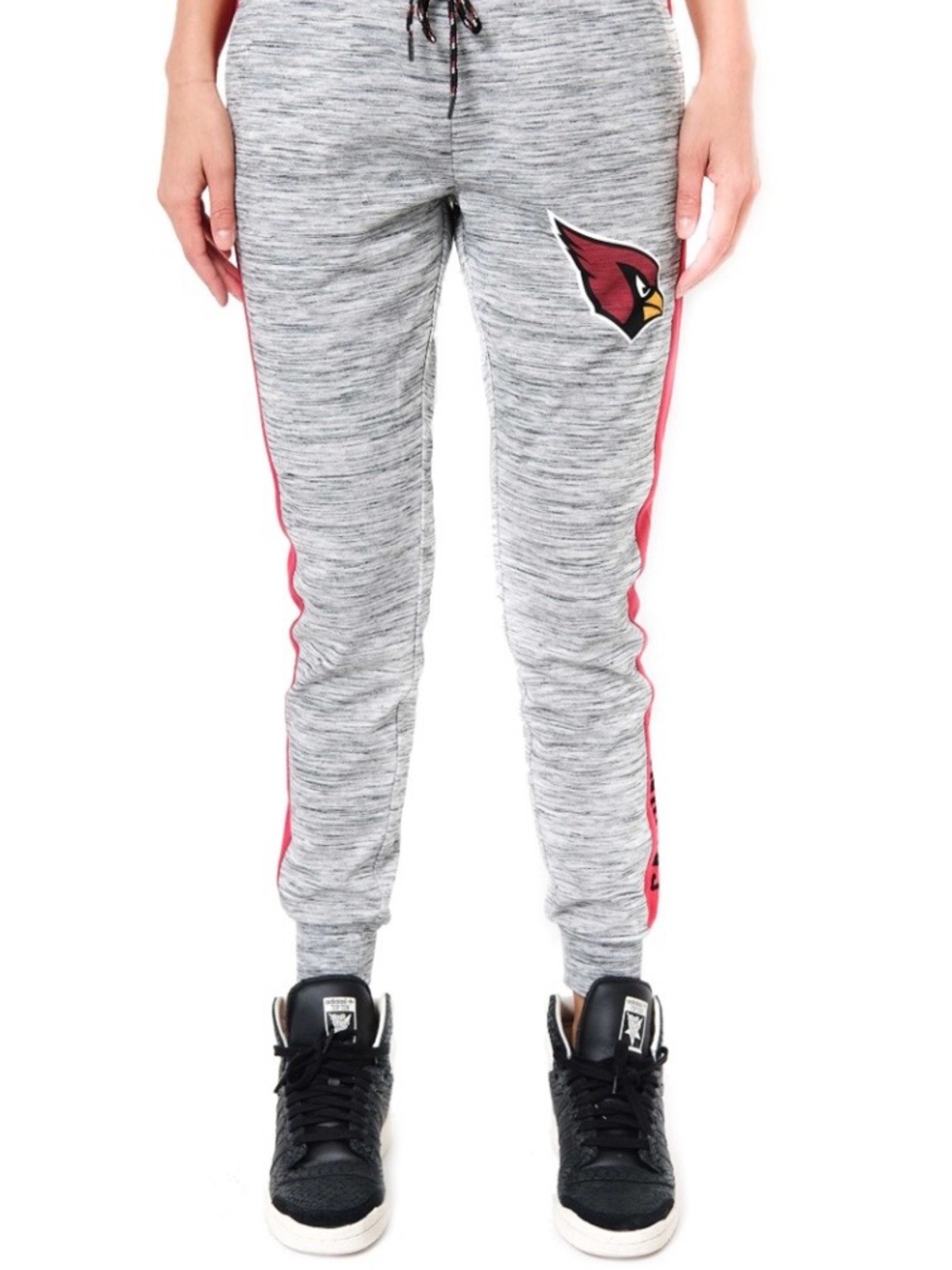 NFL Gray Joggers with Red Side Stripe and Cardinal Logo